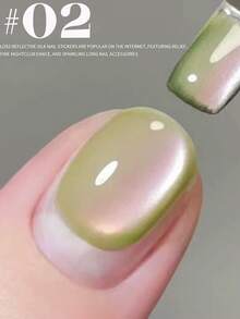 MISS SHAKA 10毫升秋冬美甲冰透明粉蓝玻璃珠猫眼凝胶指甲油超闪灯泡猫眼脚趾甲油美甲艺术美甲沙龙居家DIY美甲用品圣诞美甲 - 彩色 - 查看 26