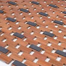 Teak Wood, Teak Wood Bath Mat, Wooden Shower Mat, Bathtub Mat, Non-Slip Rubber Feet, Roll-Up, Indoor, Bathroom, Shower, Spa, Sauna, 70x50cm - 1 - View 10