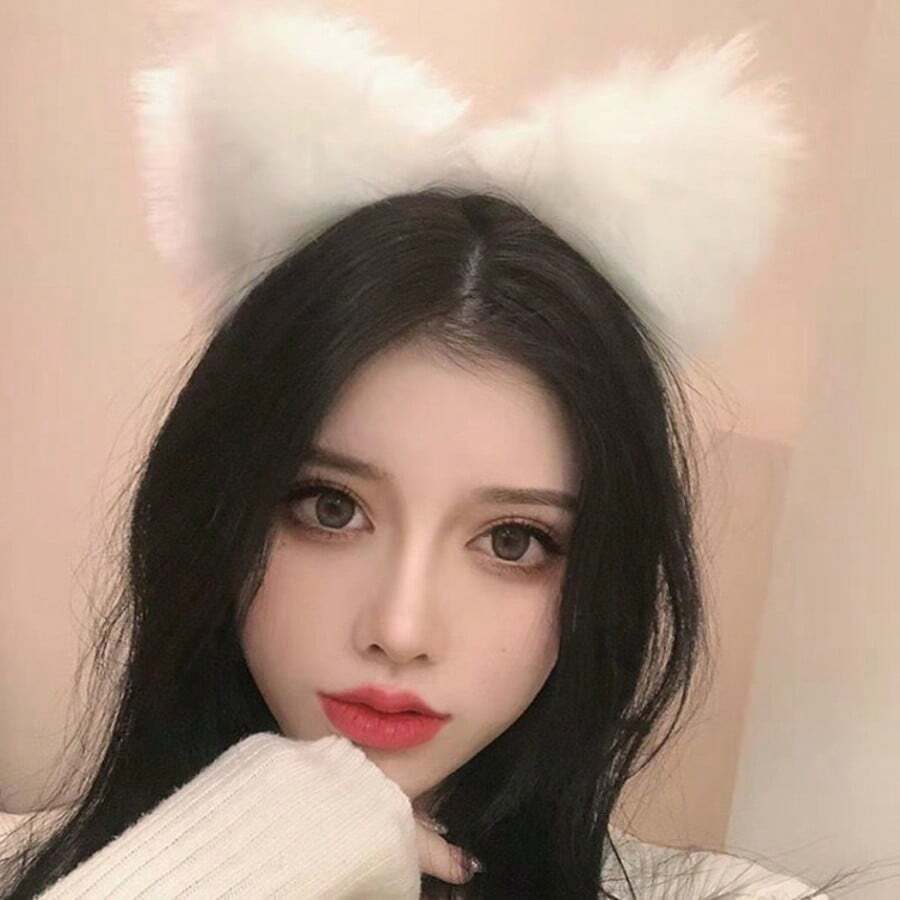 Sexy Lingerie Sexy Lingerie Cat Ears Plush Hairband For Women, Cute Cat-Shaped Hair Clip For Face Washing, Soft Fur Mask Headband