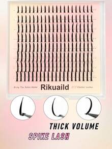 Rikuaild 160片装 11-17mm 动漫尖刺假睫毛，卡通簇状假睫毛，尖刺单根假睫毛，D卷翘仙女睫毛簇，卡通单根假睫毛，睫毛簇，睫毛簇，单根假睫毛，假睫毛，圣诞礼物，角色扮演 - D - 查看 3