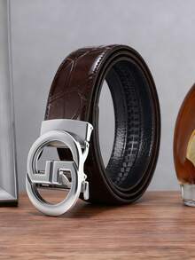 1 Piece Men's Alloy Automatic Buckle Belt. This Carefully Selected Men's Belt Embodies Light Luxury, Fashion, Stylishness And High-End Business Charm. It Measures 47 Inches In Length, Is Durable, And The Belt Strap Features A Bamboo Joint Pattern. Suitable For Daily Outings And Business Office Occasions-It Is An Ideal Gift For Family Members, Boyfriends Or Friends On Christmas. - Multicolor - View 10