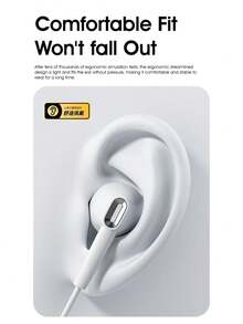PHILIPS Wired Earphones Type-C Interface In Ear Earphones Computer Earphones Suitable for USB-C Devices, Headset For Pc, Usb C Earphones, Lightweight Headphones, Inear Design, Tanglefree Cable, Inline Controls, Noisecanceling Earphones, Students - 黑色 - 查看 4