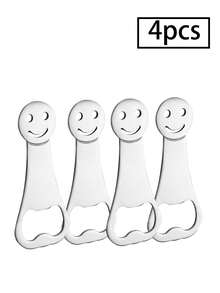 1pc/2pcs/4pcs/Set Stainless Steel Smiling Face Beer Bottle Opener Kitchen Tool, Gift For Father - Grey - View 13