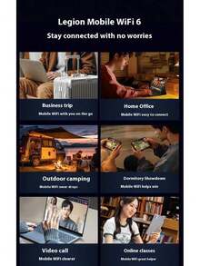 Dispositivo portátil de acceso a internet 4G Lenovo LM60 Legion, universal, sin SIM, WiFi 6, para coche, 2025, color negro. - Negro - Ver 5