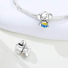 1 Pc Silver Plated Charm Animal Concert Panda Guitar Pendant & Elephant Drumming Bead & Hamster Bead For Original Bracelet Necklace DIY Jewelry Making Fit Women Birthday Gift
