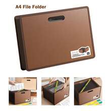 Expandable A4 File Folder 13 Layers Large Capacity Students Test Paper Storage Bag Portable File Bag Document Organizer For School Office