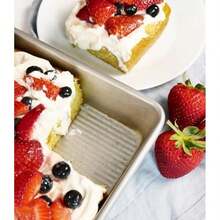 USA Pan Bakeware Sartén cuadrada antiadherente sin costuras, 8 x 8 x 2(Molde cuadrado sin costuras para tartas) - Multicolor - Ver 2