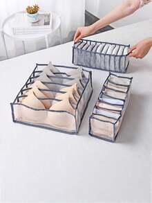 1件/3件套内衣收纳盒、袜子整理盒、文胸内裤抽屉分隔格、衣柜整理盒、家居必备3件套 - 彩色 - 查看 1