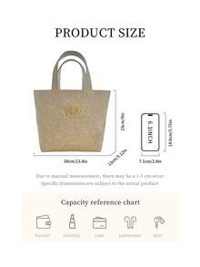 Dior Christmas Series Lunch Bag Handbag, High-End Casual Minimalist Large Capacity - Gold - View 8