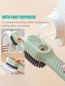 فرشاة سائلة متعددة الوظائف، أداة تنظيف الأحذية بالضغط المنزلي مع شعيرات ناعمة، مناسبة أيضًا للملابس والتنظيف المنزلي، 2 قطعة - متعدد الألوان - مشاهدة 2