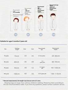 2.0 Tog Infant/Toddler Thick Warm Sleeping Bag, Long Sleeve, Suitable For Autumn/Winter