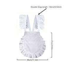 1pc Ruched Maid Style Kitchen Apron, Women's Cooking Apron, Household Cleaning Apron, Cooking Apron, European Style White Apron, Maid Pleated Apron, Daily Half-Body Waitress Apron, Home Living Holiday Decor, Holiday Apron, Kitchen Accessories, Suitable For Kitchen, Bathroom, Home, Outdoor