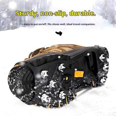 Halkfria skoskydd för utomhusbruk, is- och snöskydd, femtandade isklor, vinterskospikar, universella, superelastiska, halkfria underverk för klättring i snötäckta berg och isytor