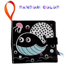 Livros de Pano Macios Livros de Bebê Livros de Pano para Bebês, Recém-Nascidos, Crianças Pequenas, Alto Contraste Preto e Branco Amassável Lavável Educação Precoce Presente