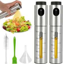 ¡RecomendadoPulverizador de Aceite 2 Piezas, Atomizador Aceite con Embudo, Brocha y Cepillo, Spray para Aceiteras de Cocina Acero Inoxidable con Ventana Visual, Ideal para Cocineros y Amantes de la Salud¡Top de Temporada - 1 - Ver 2