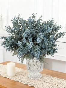 1/80 chiếc Cây giả bằng nhựa, bó hoa lá bạch đàn kích thước 12,99 inch, quà tặng mùa xuân, ngày Valentine, trang trí tiệc sinh nhật, giỏ hoa cưới, bó hoa cô dâu, trang trí nhà cửa, nhà hàng, phòng ngủ, bệ cửa sổ, trang trí bình hoa, trang trí năm mới, sân vườn ngoài trời, tựu trường, trang trí lễ hội Loy Krathong, quà tặng ngày Valentine - Màu xanh lam - Xem 6