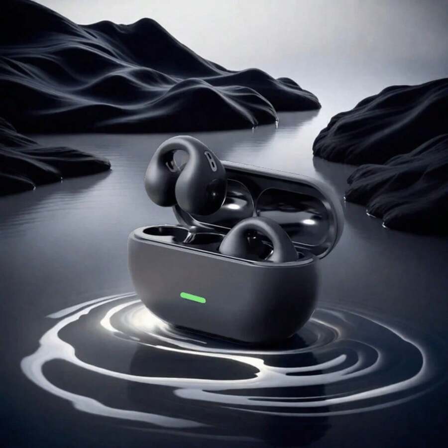 TWS 真无线蓝牙耳机 5.3 无线骨传导耳机 夹耳式 音乐降噪 高清通话 运动游戏耳机 - 卡其色 - 查看 1