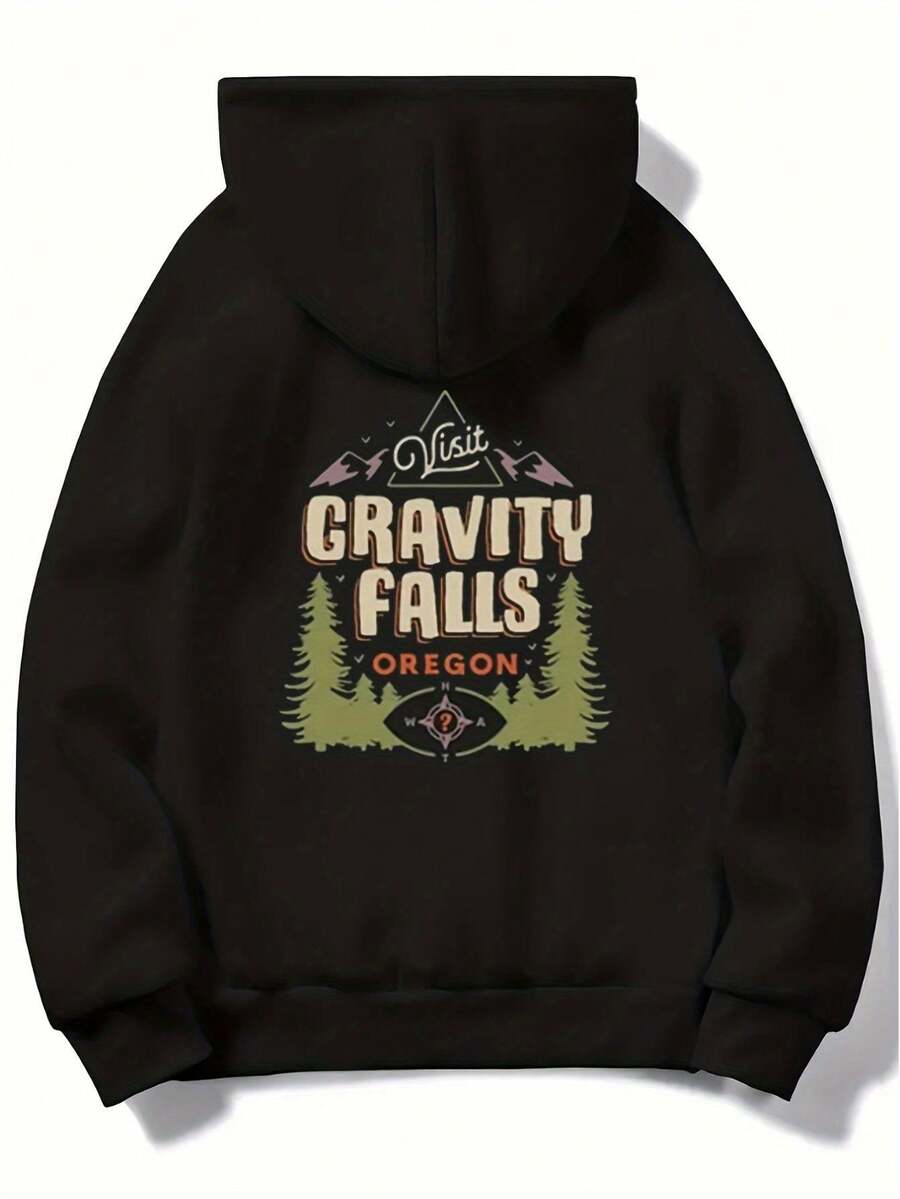 Men's TV Show Hoodie - Iconic & Wazoo Tree Farm Print Sweatshirt, Durable TV Series Fan Apparel With Pines & Mountains Design, All-Season Casual Wear (Official-Inspired Style)