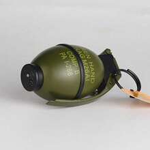 Grenade Shaped Windproof Lighter Series, Windproof Flashlight Lighter - Refillable  Lighter, Adjustable Multi-Function Outdoor BBQ, Kitchen, Camping EDC Tool, No Batteries Required Ideal Men's Gift - Christmas Present (No Nitrile Gas) - Green - View 8