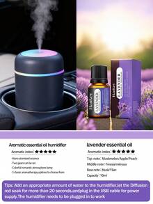 一个300毫升车载空气清新剂,室内香氛加湿器,USB供电,两种工作模式,7色LED灯,缺水智能关机,静音喷雾,方便的精油扩散器,非常适合房间装饰、办公室、客厅、汽车使用,也是送给女性的精美礼物。 - 彩色 - 查看 13