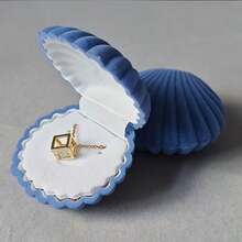 1pc Jewelry Box, Pearl Storage Box, Flocked Shell Jewelry Box For Pendant, Earrings, Necklace, Gift Box - Multicolor - View 13