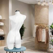 Maniquí de Dama | Exhibidor de Mujer 3/4 de Plástico de Alta Resistencia con Aro Metálico | Cuerpo Femenino para Ropa y Accesorios | Paquete de 1 Pieza - Blanco - Ver 5