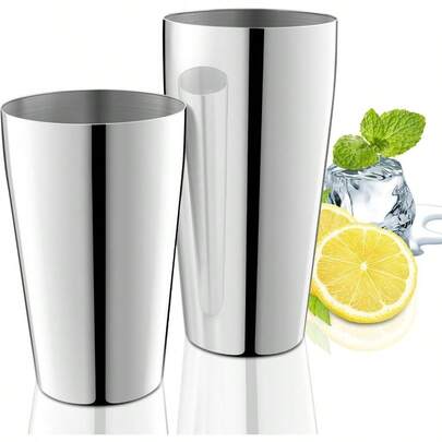 Stainless Steel Cocktail Shaker 3-Piece Mixology Bartender Kit Bar Set With 18oz And 28oz Mixed Drink Shaker Cocktail Tin Hawthorne Strainer