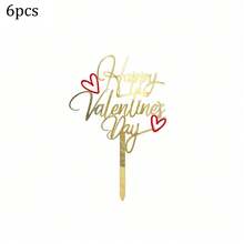 1 cái/3 cái/6 cái Đầu bánh cưới bằng Acrylic ngày lễ tình nhân dùng để trang trí bánh sinh nhật, tiệc ngày lễ tình nhân - Nhiều màu - Xem 22