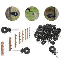 100Pcs Ring Insulators Electric Fencing Fence Screw In Free Spinner Tool - Black - View 6