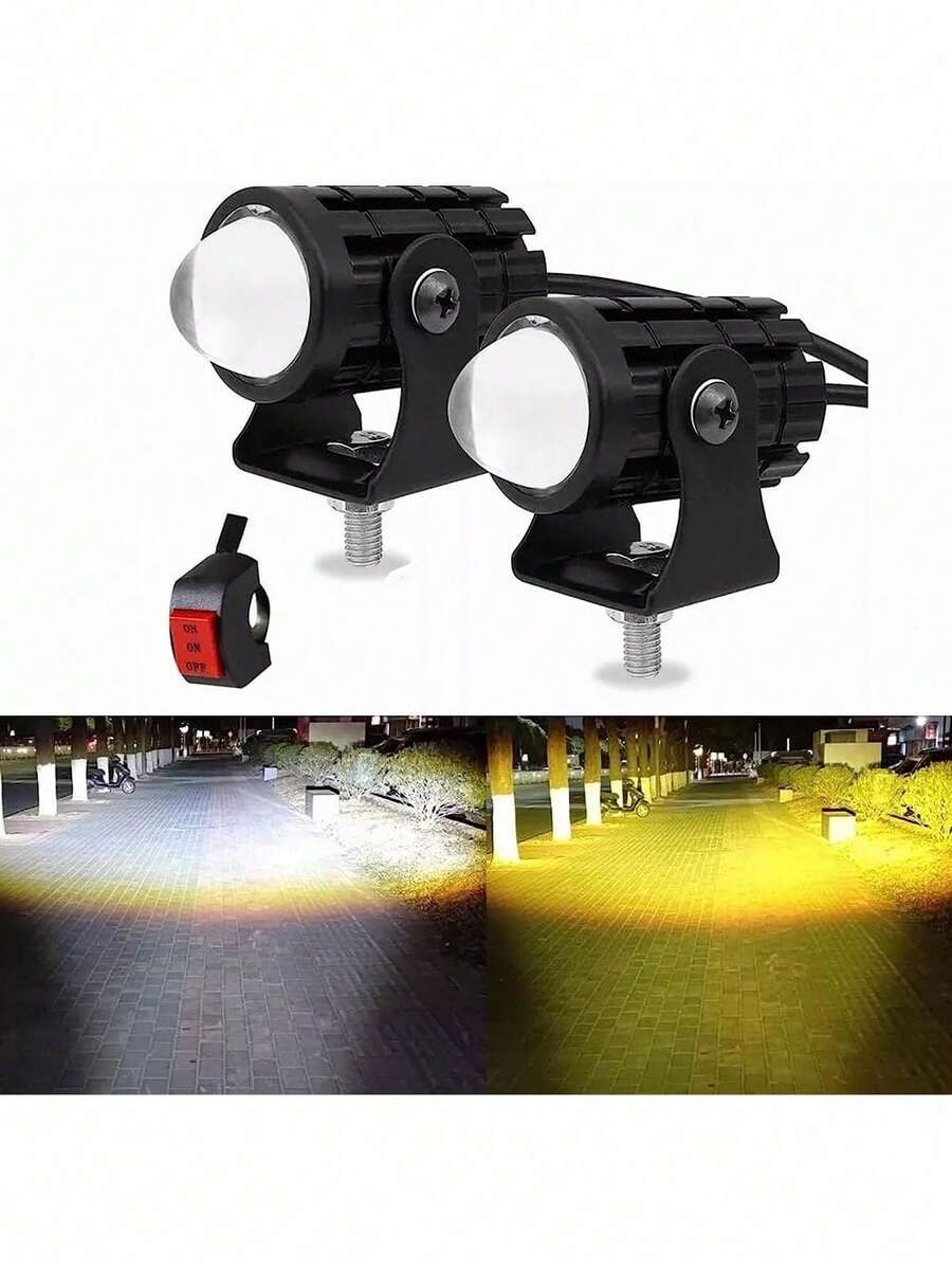 Focos Mini proyector Luz antiniebla Lámpara de conducción delantera con interruptor de tres líneas Lámpara antiniebla con interruptor nuevo (12 V, 36 W) - Negro - Ver 1