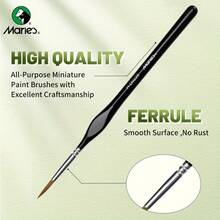 10pcs Marie's Miniature Different Sizes Model Synthetic Paint Brushes Kit, Micro Detail Paintbrush Set With Triangular Handles, Small Fine Brushes For Acrylic, Oil, Watercolor & Paint By Number, Figurine, Art Supplies For Artists & Hobbyists - one-size - View 5