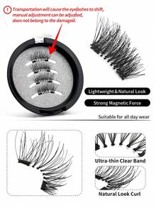MAANGE 2/1 paire de faux cils magnétiques, faux cils magnétiques portables, look naturel, faux cils magnétiques améliorés, plus pratiques à porter et à retirer, essentiels pour les voyages d'été, les cadeaux de vacances, les vacances à la plage, les voyages de camping, le sac à dos en Europe - Demi-croix des yeux - Voir 10