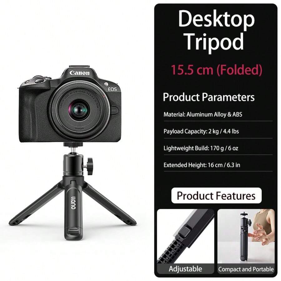 Llano Desktop Mini Ball Head Tripodwith Aluminum Alloy 360° Panoramic Ball Head Tripod - one-size - View 1