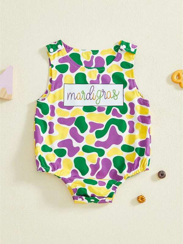 Baby Boys Girls Summer Romper Fashionable Lobster Pattern Crew Neck Sleeveless Jumpsuit For Daily Wear