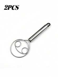 Stainless Steel Handheld Dough Mixer Dual Hole Quick Mixing, With Scraping Blade. For Baking, Whisking, Egg Beating, Batter Mixing Manual, Uncharged. Heavy Duty, Fits Restaurants Bakeries Home, Essential Sourdough Bread Making Tool. - Multicolor - View 10