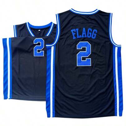 Men's #2 Flagg Basketball Jerseys University Embroidery Blue Devil Spirit Sports Apparel Training Shirt Machine Washable