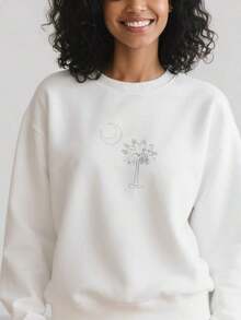 Official South Carolina Palmetto State Flag Sweatshirt Comfortable Cotton Crew Neck Sweatshirt Sports Commuting Two-Way Wear - trắng - Xem 7