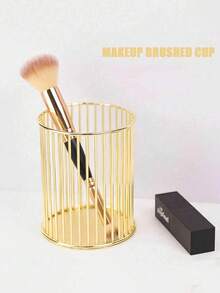 Nordischer Stil Goldener Stifthalter und Make-up Pinsel Organizer - tragbarer multifunktionaler Schreibtisch Aufbewahrung, kann Kosmetik und Büromaterial aufnehmen, elegantes Design, strapazierfähiges Material, kompakt & tragbar | ideal für Schreibtisch Dekoration Zuhause, Studierzimmer Organisation, auch ein tolles Geburtstagsgeschenk für Frauen und Teenager | minimalistisches Aussehen, wasserfeste Oberfläche, leicht zu reinigen, geeignet für Schlafzimmer, Büro oder Reisen, Raumdekoration - Verschiedenfarbig - Übersicht 4