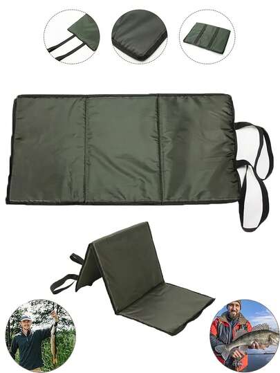 3-Layer Foldable Fishing Mat With PVC Foam Bottom, Precision Fish Scales & Measuring Tools, Green Outdoor Fishing Storage Pad For All Skill Levels, Compact Design