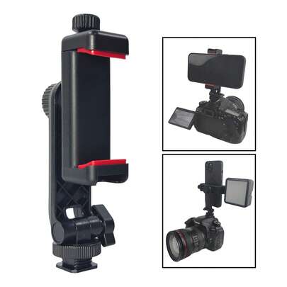 Adaptador de monitor de teléfono inteligente para cámara DSLR, visor de ángulo bajo, soporte de zapata caliente/fría, accesorio de soporte de clip para teléfono inteligente, compatible con cámaras Canon y Nikon