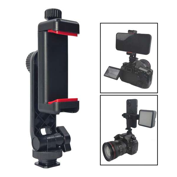DSLR Kamera zu Smartphone Monitor Adapter, Tiefwinkel Sucher, Blitz-/Zubehörschuh Halterung, Smartphone Clip Halterung Zubehör, kompatibel mit Canon, Nikon Kameras