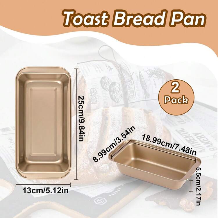 450g Bread Loaf Pan, Non-Stick Rectangular Toast Mold, Baking Mold For Brownies, Meat Cakes, Home Kitchen, Pastry Shop, Baking Tools, Kitchen Gadgets, Kitchen Accessories, Household Kitchen Supplies - Golden Regular Toast Box - View 13
