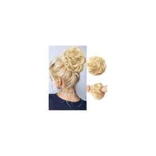 Messy Bun Hair Piece Hair Bun Wavy Curly Scrunchies Chignon Ponytail Hair Extensions Fake Hair Bun Extensions Synthetic Tousled Updo Hairpieces For Women(Golden Blonde Mixed Bleach Blond),GoldenBlondeMixedBleachBlond - 金色金髮混合漂白金髮 - 查看 1