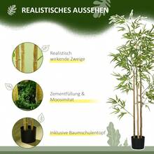 Plantas Artificiais HOMCOM, Bambu Artificial, Planta Artificial de 180cm com 830 Folhas, Planta de Interior, Árvore Artificial, Planta Decorativa de Interior, Verde - 1 - Ver 8