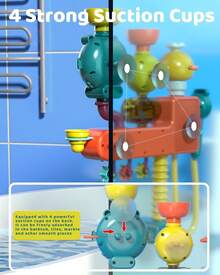 Nilez Bath Toys Kids Bath Shower Sprayer Bathtub Squirts Ages 4 5 6 8 Year Old Fun Interactive 3- In-1 Bath Tub Toy Waterfall Station Set Boy Girl - 1 - Xem 5