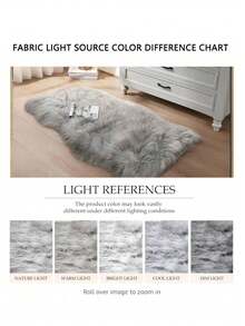 1pc Fluffy Cushion Cover Without Filler, Soft Warm Plush Throw Pillowcase For Sofa, Home Decor - Grey - View 9