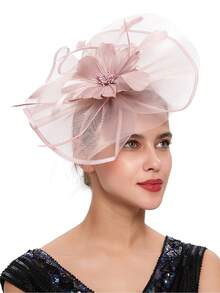 1件女士礼帽，德比帽，大花朵装饰，2025款，适合优雅的下午茶派对，女士发饰 - 彩色 - 查看 17