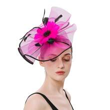 1件女士礼帽，德比帽，大花朵装饰，2025款，适合优雅的下午茶派对，女士发饰 - 彩色 - 查看 20