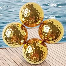 1pc Novelty Gold Plated Durable Rubber Golf Ball, Enhances Distance And Accuracy, High Visibility, Durable And Precise Golf Equipment, Perfect For Practice, Tournaments, Professional Golfers, Golf Accessories, Golf Gifts, Golf Courses, Outdoor Sports, Outdoor Training, Ideal For Men, Personalized Gifts, Valentine's Day Gifts - Multicolor - View 7