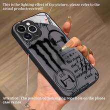 Funda gráfica Monster Vibes compatible con teléfonos ,  17,  16 Pro Max,  15 Pro Max,  13 y  12. Fabricada en TPU, ofrece protección contra golpes y caídas. Ideal para amantes de la música y el arte, como regalo de cumpleaños o para darle un toque de estilo a tu colección de dispositivos. - Negro - Ver 4